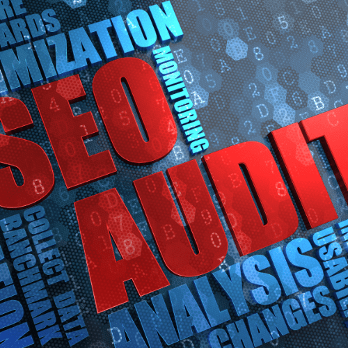 SEO Audit surrounded by SEO related words