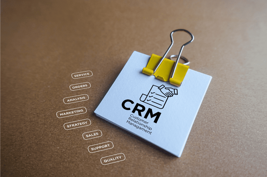  crm on a post-it note, customer relationship management, service, orders, analysis, marketing, strategy, sales, support, quality